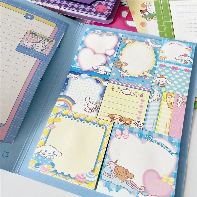 Kawaii Cartoon Hello Kitty Paste Sticky Note Mymelody Cinnamoroll Cute Kuromi Notebook Student School Office Stationery - Ammpoure Wellbeing