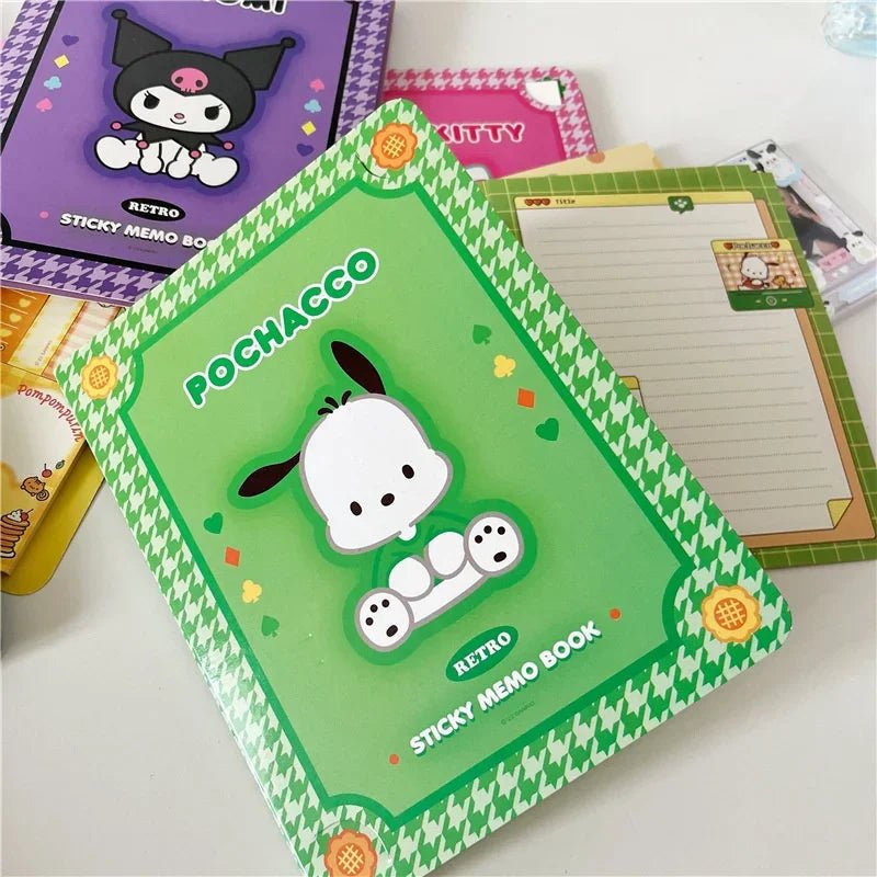 Kawaii Cartoon Hello Kitty Paste Sticky Note Mymelody Cinnamoroll Cute Kuromi Notebook Student School Office Stationery - Ammpoure Wellbeing