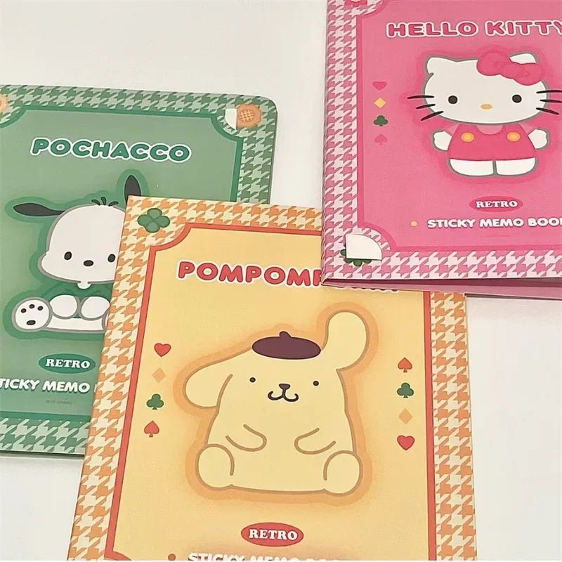 Kawaii Cartoon Hello Kitty Paste Sticky Note Mymelody Cinnamoroll Cute Kuromi Notebook Student School Office Stationery - Ammpoure Wellbeing