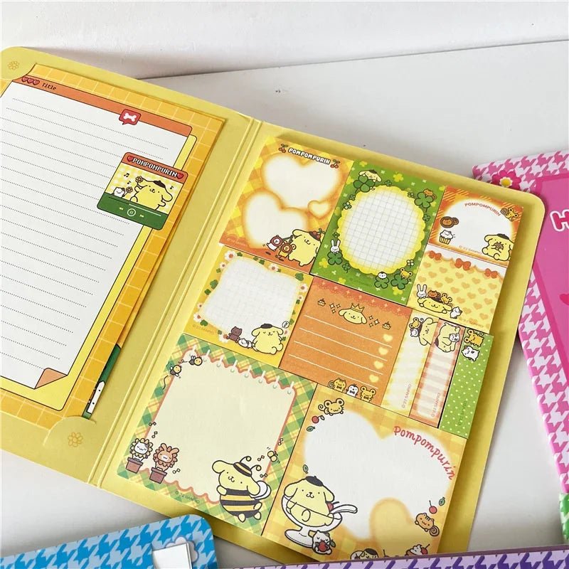 Kawaii Cartoon Hello Kitty Paste Sticky Note Mymelody Cinnamoroll Cute Kuromi Notebook Student School Office Stationery - Ammpoure Wellbeing