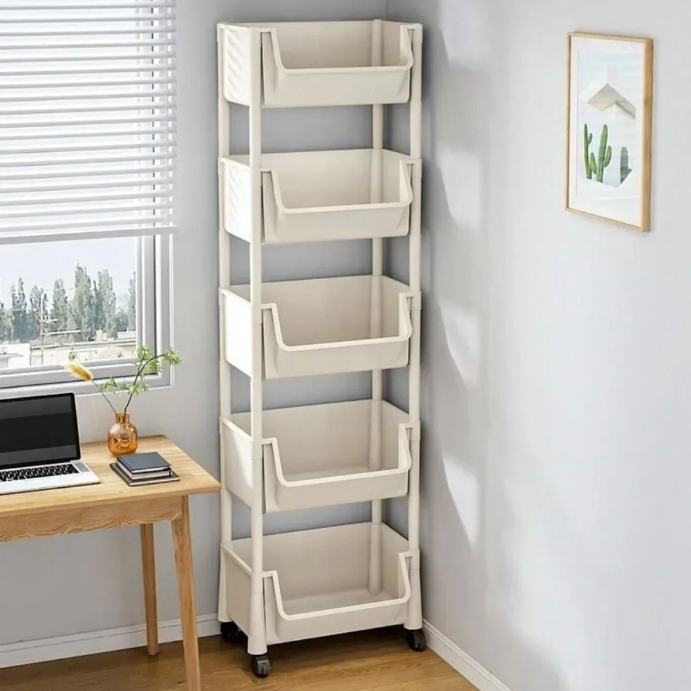 Kitchen Storage Rack Trolley Bookshelf Kitchen Corner Narrow Slit Storage Cabinet Bathroom Living Room Home Organizer - Ammpoure Wellbeing