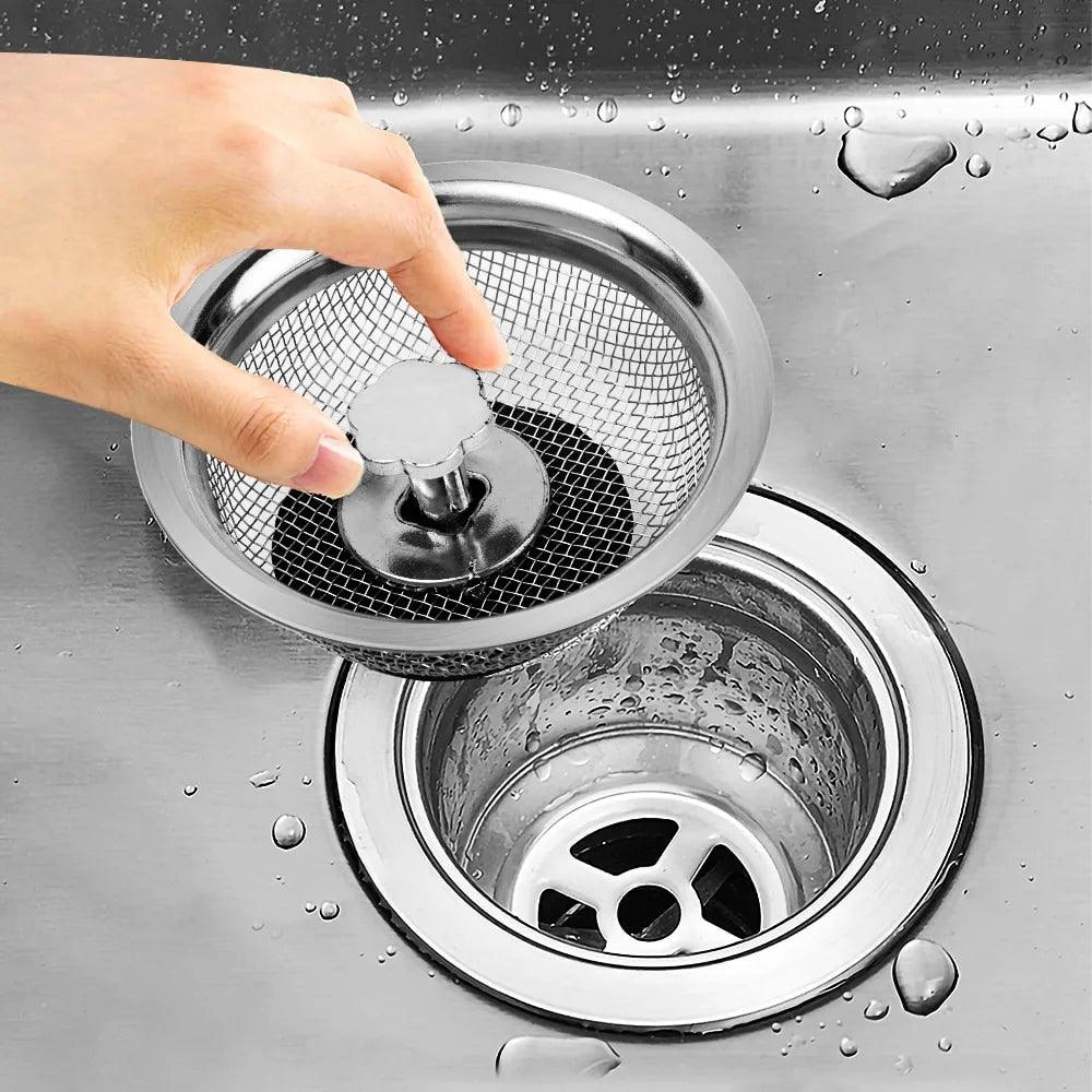 Kitchen Water Sink Filter Sink Mesh Strainer Kitchen Stainless Steel Sink Strainer Bathroom Floor Drain Cover Cleaning Tools - Ammpoure Wellbeing