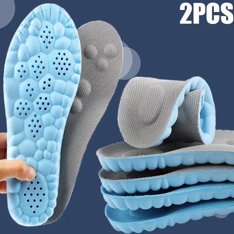 Latex Sport Insoles Soft High Elasticity Shoe Pads Breathable Deodorant Shock Absorption Cushion Arch Support Insole Men Women - Ammpoure Wellbeing