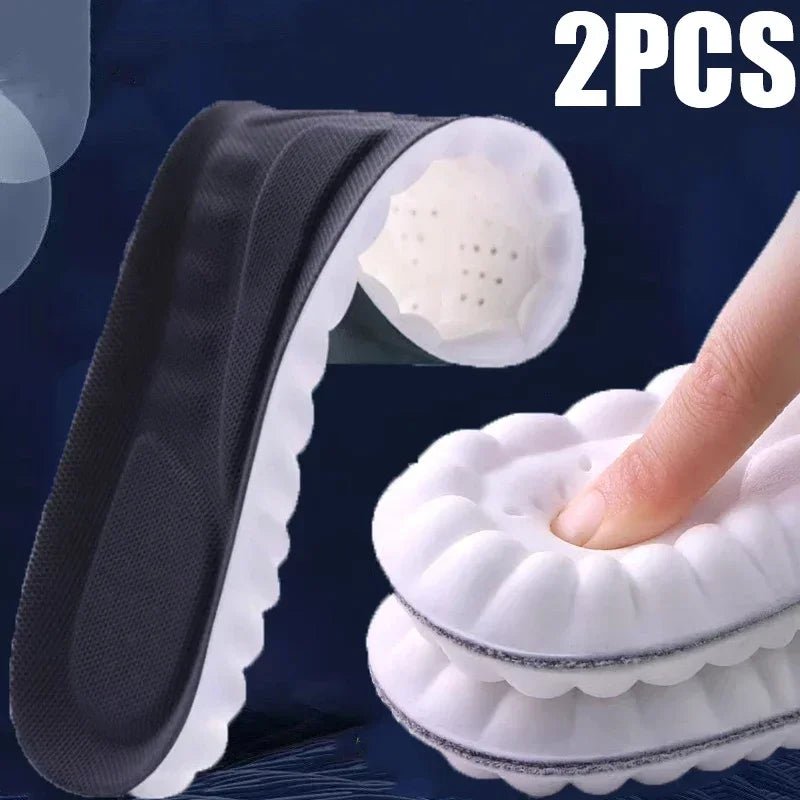 Latex Sport Insoles Soft High Elasticity Shoe Pads Breathable Deodorant Shock Absorption Cushion Arch Support Insole Men Women - Ammpoure Wellbeing