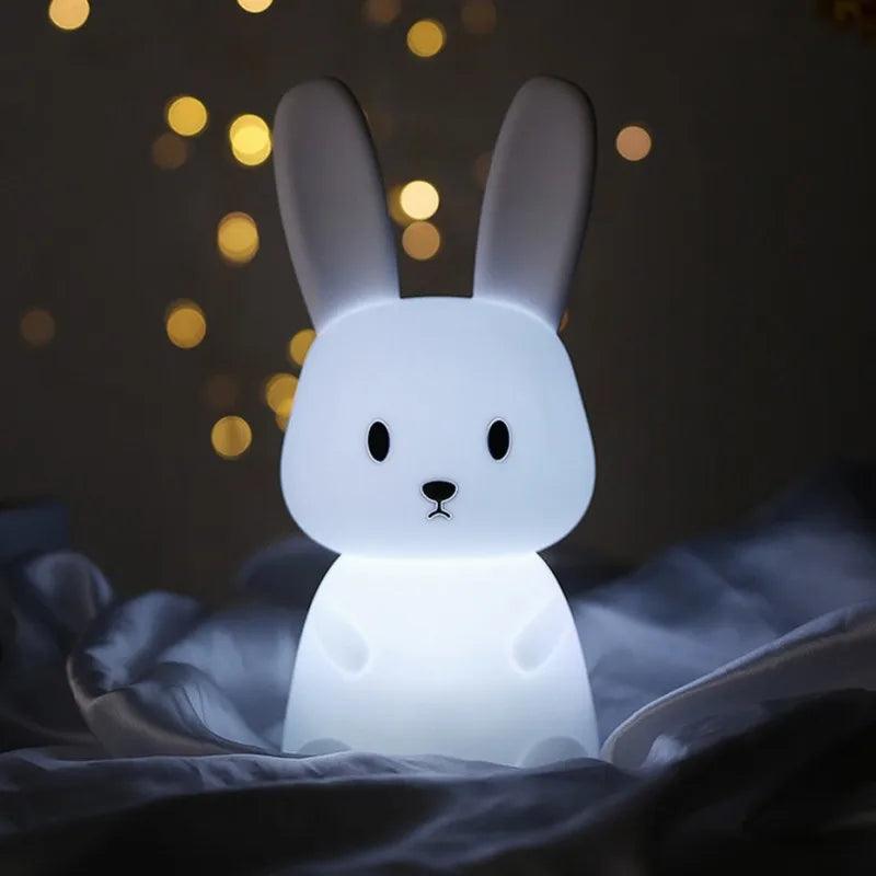 LED Night light Silicone Rabbit Touch Sensor lamp Cute Animal Light Bedroom Decor Gift for Kid Baby Child Table Lamp Home Decor - Ammpoure Wellbeing