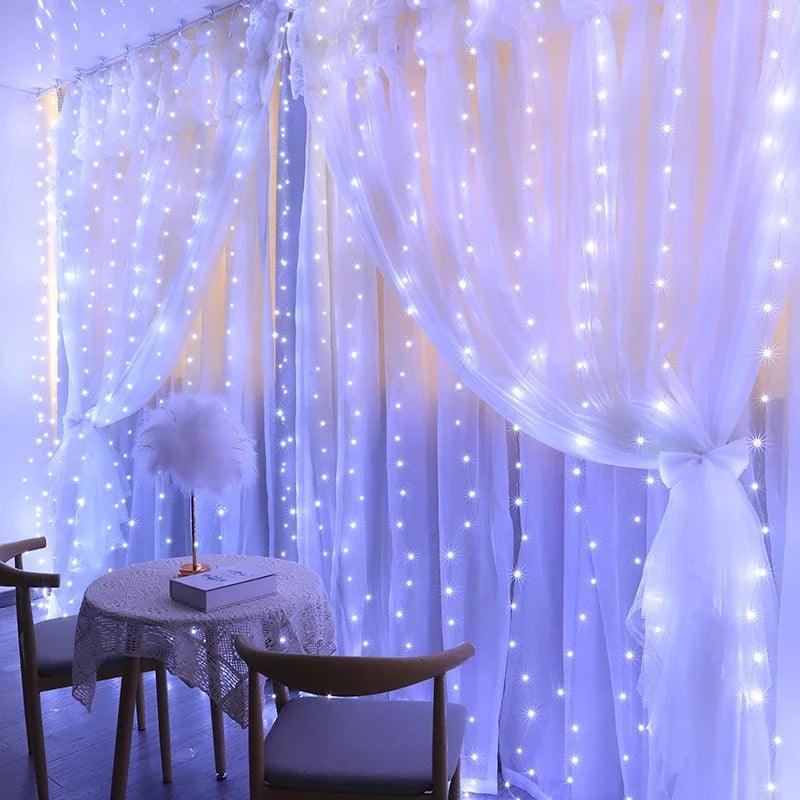 Lights Curtain Garland Merry Christmas Decorations For Home Christmas Ornaments Xmas Gifts Navidad 2024 New Year Decor - Ammpoure Wellbeing