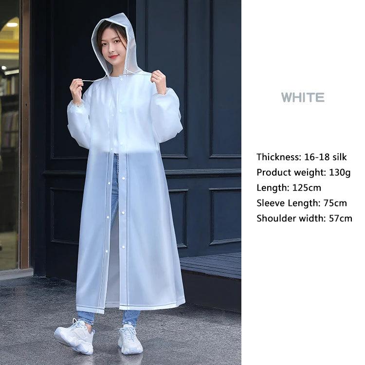 Long Raincoats EVA Impermeable Waterproof Rain Coat Men Women Travel Hooded Beam Port Rain Poncho For Fishing Camping - Ammpoure Wellbeing