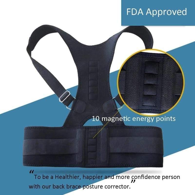 Magnetic Therapy Posture Corrector Brace UK Back Support Belt for Men Women (S - XXL) - Ammpoure Wellbeing