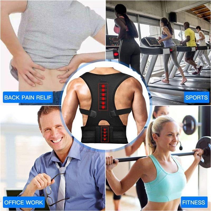 Magnetic Therapy Posture Corrector Brace UK Back Support Belt for Men Women (S - XXL) - Ammpoure Wellbeing