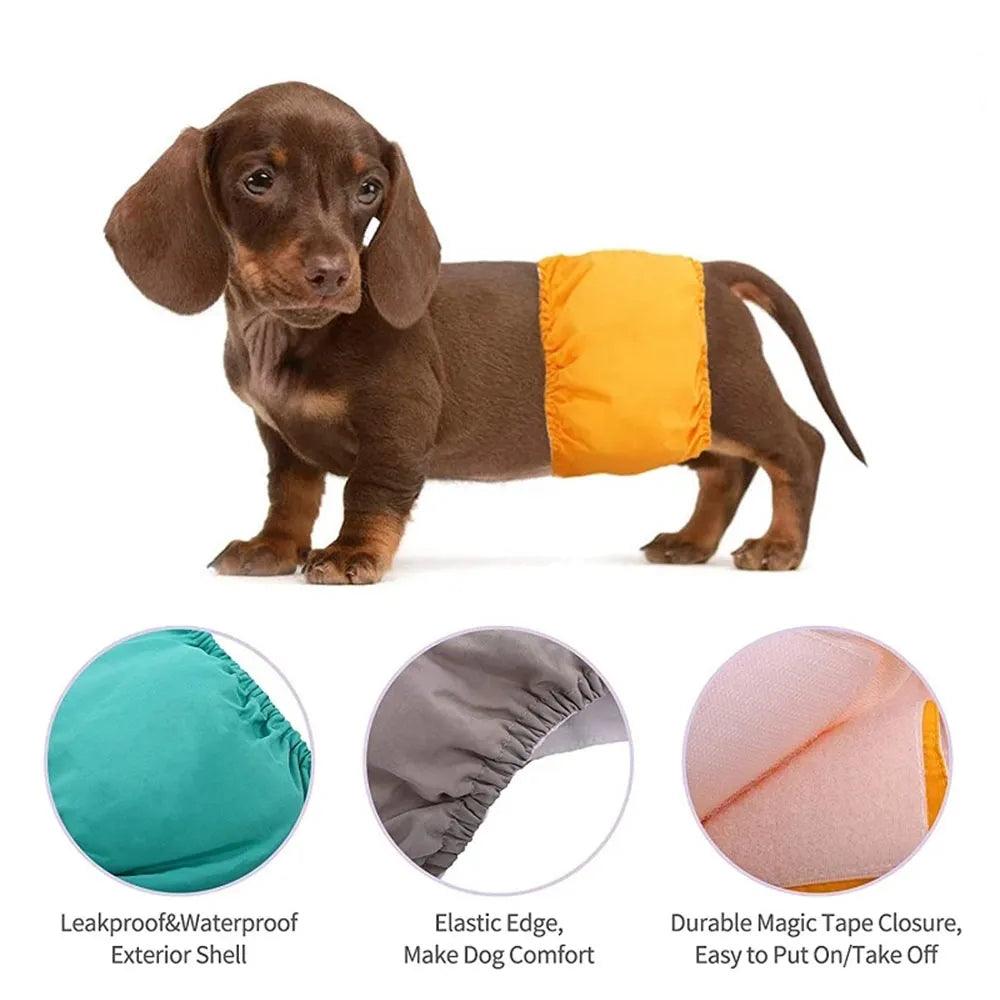 Male Dog Wrap Puppy Pet Male Dog Physiological Pants Sanitary Underwear Belly Band Nappies Cloth Cotton Diaper Wraps for Boy Dog - Ammpoure Wellbeing