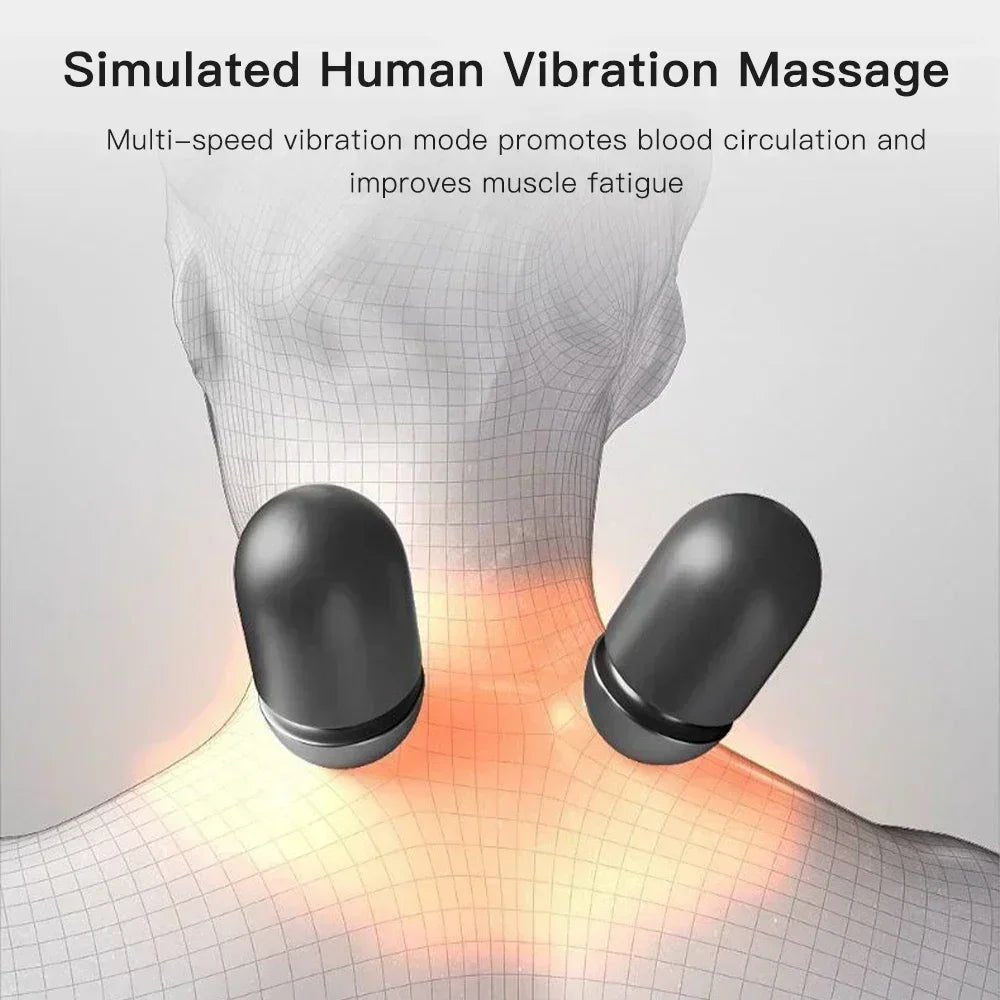 Massager Cervical Pillow Hot Compress Vibration Massage Neck Traction Relax Sleeping Pillow Spine Support Normal - Ammpoure Wellbeing