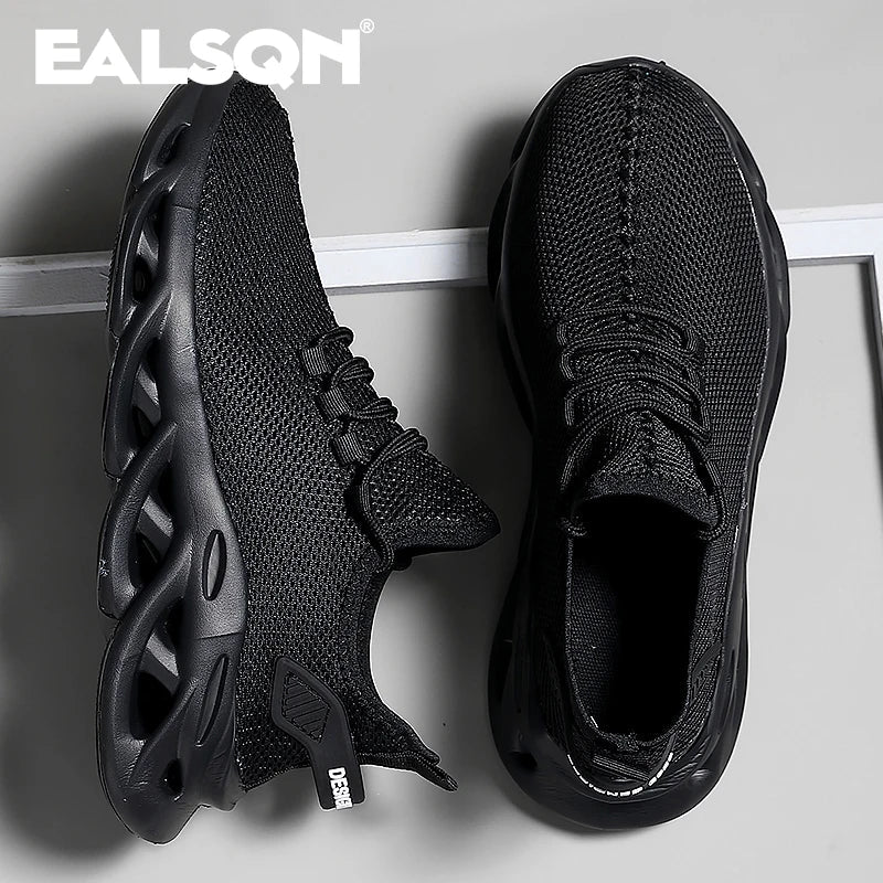 Men Sports Running Black Jogging Shoes Casual Sneakers Brown Outdoor Breathable Mesh Women Light Shock - absorption Black Tennis - Ammpoure Wellbeing