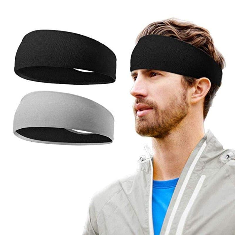 Men sweatband sports Headband Stretch Elastic Women Yoga Running hair band for men Outdoor Sport Headwrap Fitness Sports safety - Ammpoure Wellbeing