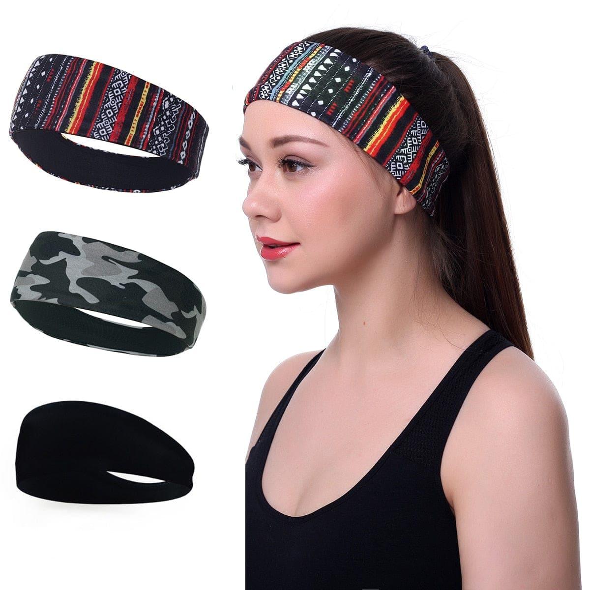 Men sweatband sports Headband Stretch Elastic Women Yoga Running hair band for men Outdoor Sport Headwrap Fitness Sports safety - Ammpoure Wellbeing