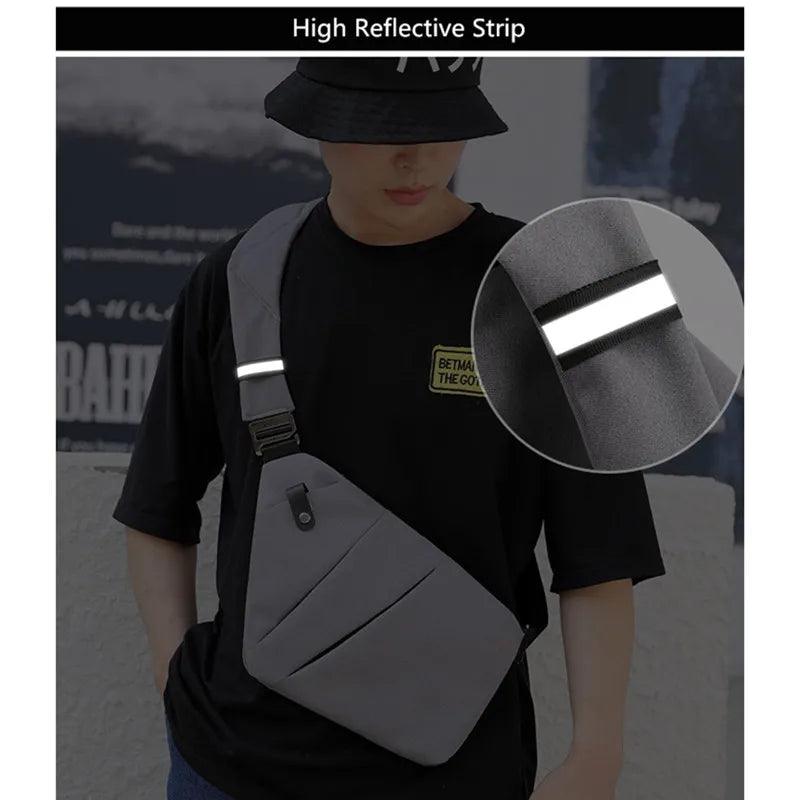 Men ultra thin anti - theft small chest bag mini cross body bags male one shoulder sling bag for travel boy sports bag - Ammpoure Wellbeing