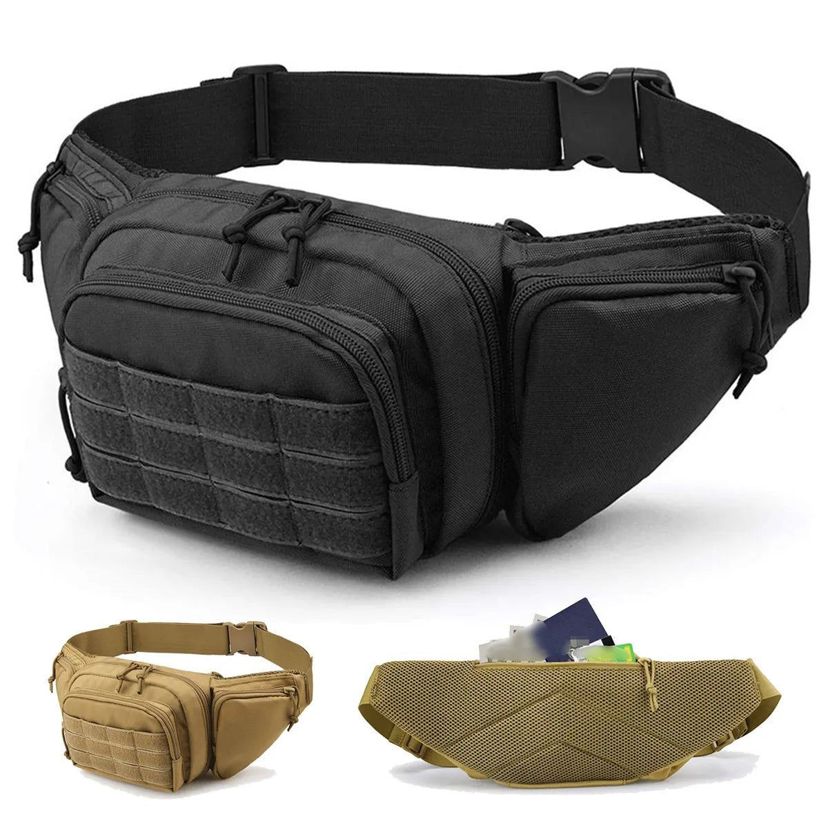 Men Waist Fanny Pack Belt Bag Tactical Military Motorcycle Rider Sports Climb Camping Nylon Male Tool Sling Chest Hip Bum Bag - Ammpoure Wellbeing