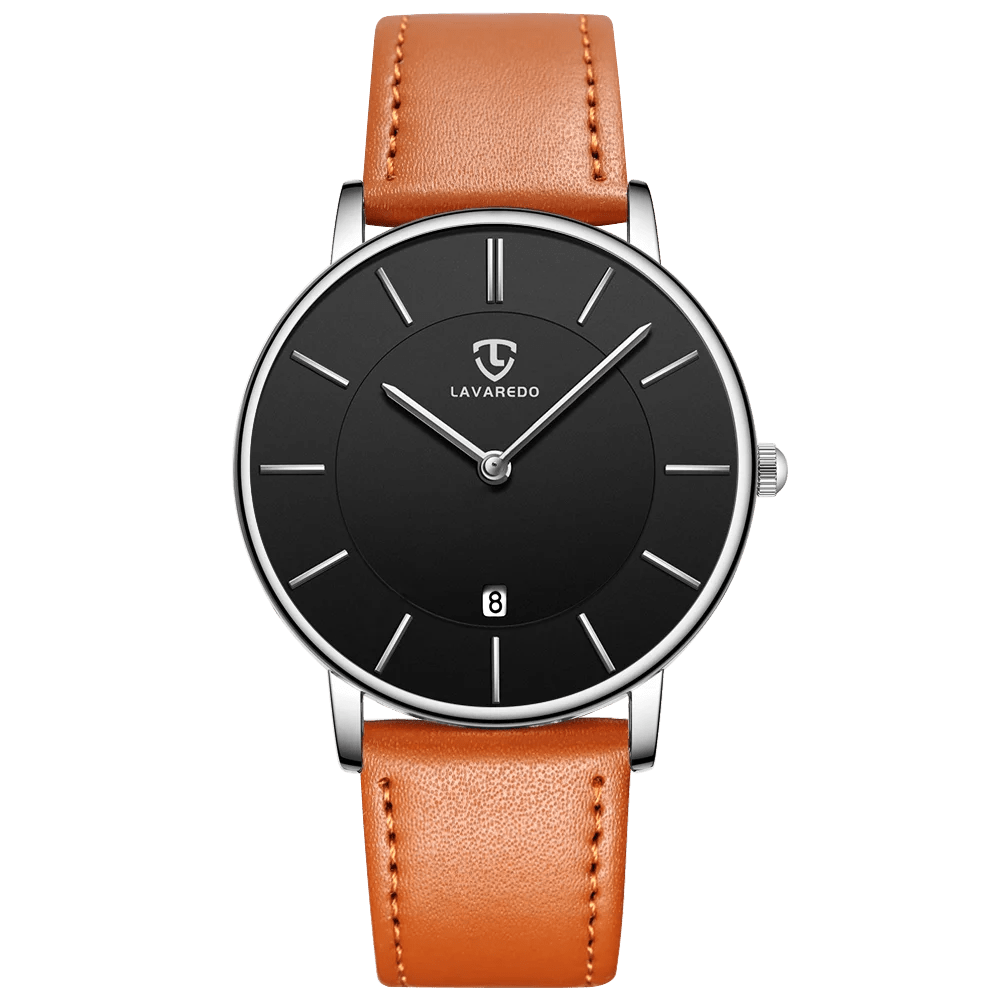 Mens Watches, Minimalist Fashion Simple Wrist Watch for Men Analog Date with Leather Strap - Ammpoure Wellbeing