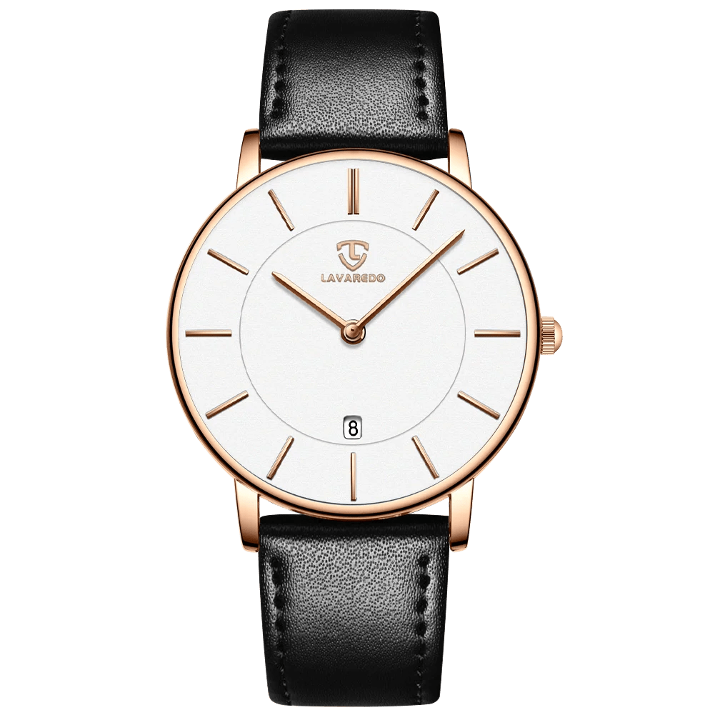 Mens Watches, Minimalist Fashion Simple Wrist Watch for Men Analog Date with Leather Strap - Ammpoure Wellbeing