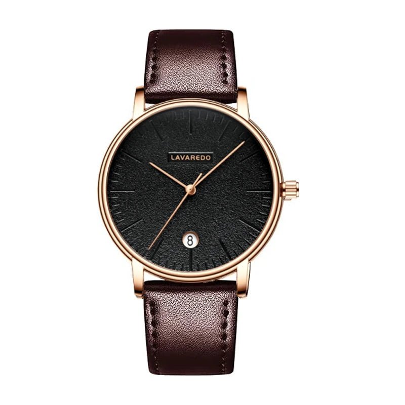 Mens Watches, Minimalist Fashion Simple Wrist Watch for Men Analog Date with Leather Strap - Ammpoure Wellbeing