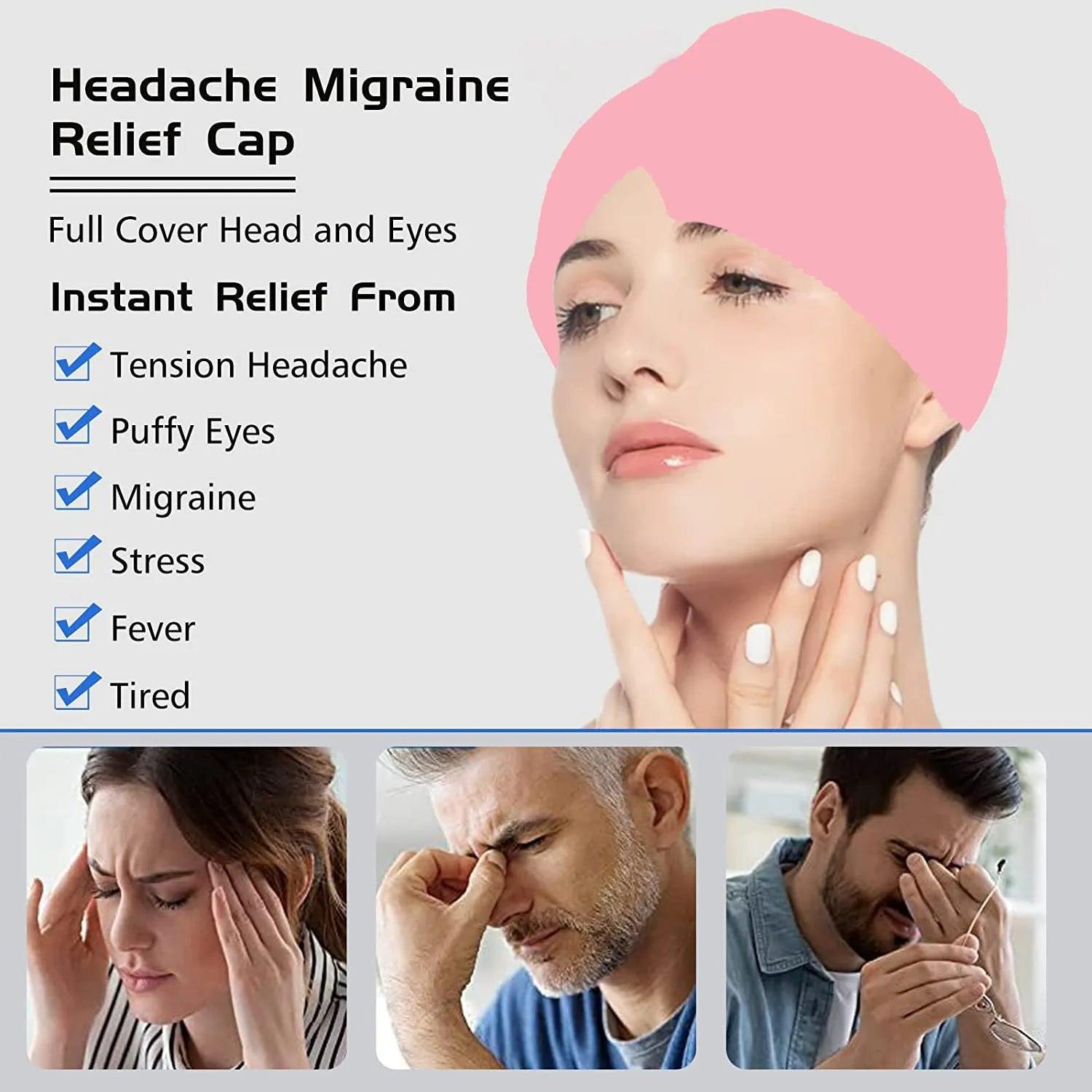 Migraine Relief Hat headache hat Gel Hot Cold Therapy Ice Cap For Relieve Pain Ice Hat Eye Mask - Ammpoure Wellbeing