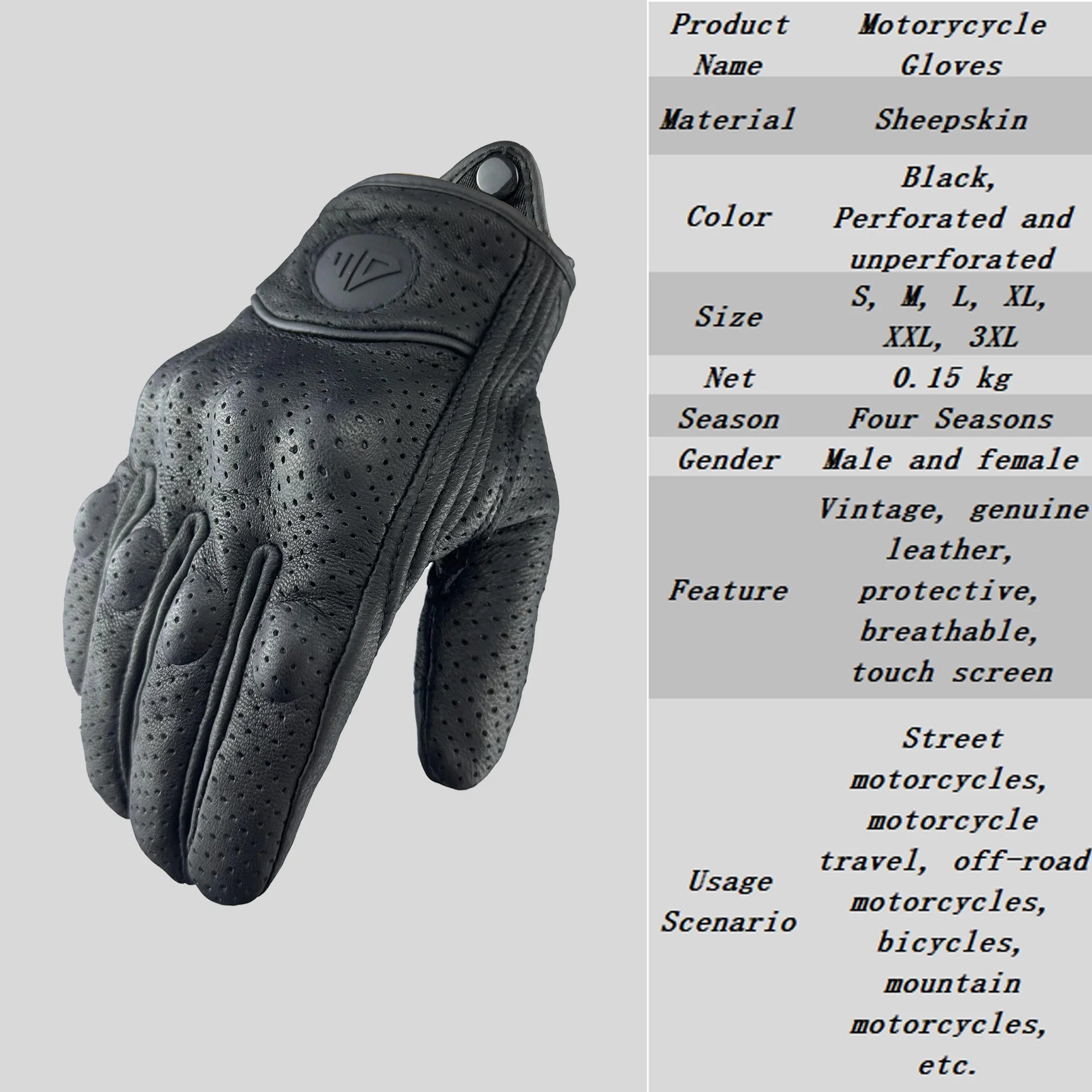 Motorcycle Gloves Men Women Moto Leather Cycling Winter Glove Motorbike Motorcross ATV Motor New S - 3XL XXL Bicycle Protection - Ammpoure Wellbeing