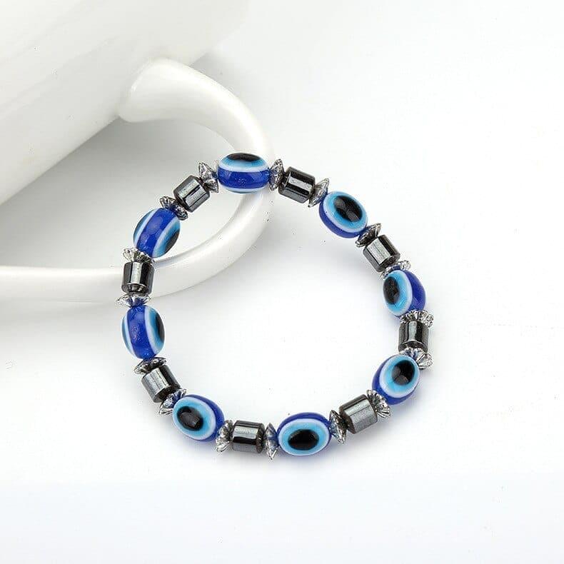 Nature Magnetic Therapy Black Stone Blue Cat Eye Beaded Hematite beads Bracelet biomagnetismo Health Care Weight Loss Bracelet - Ammpoure Wellbeing