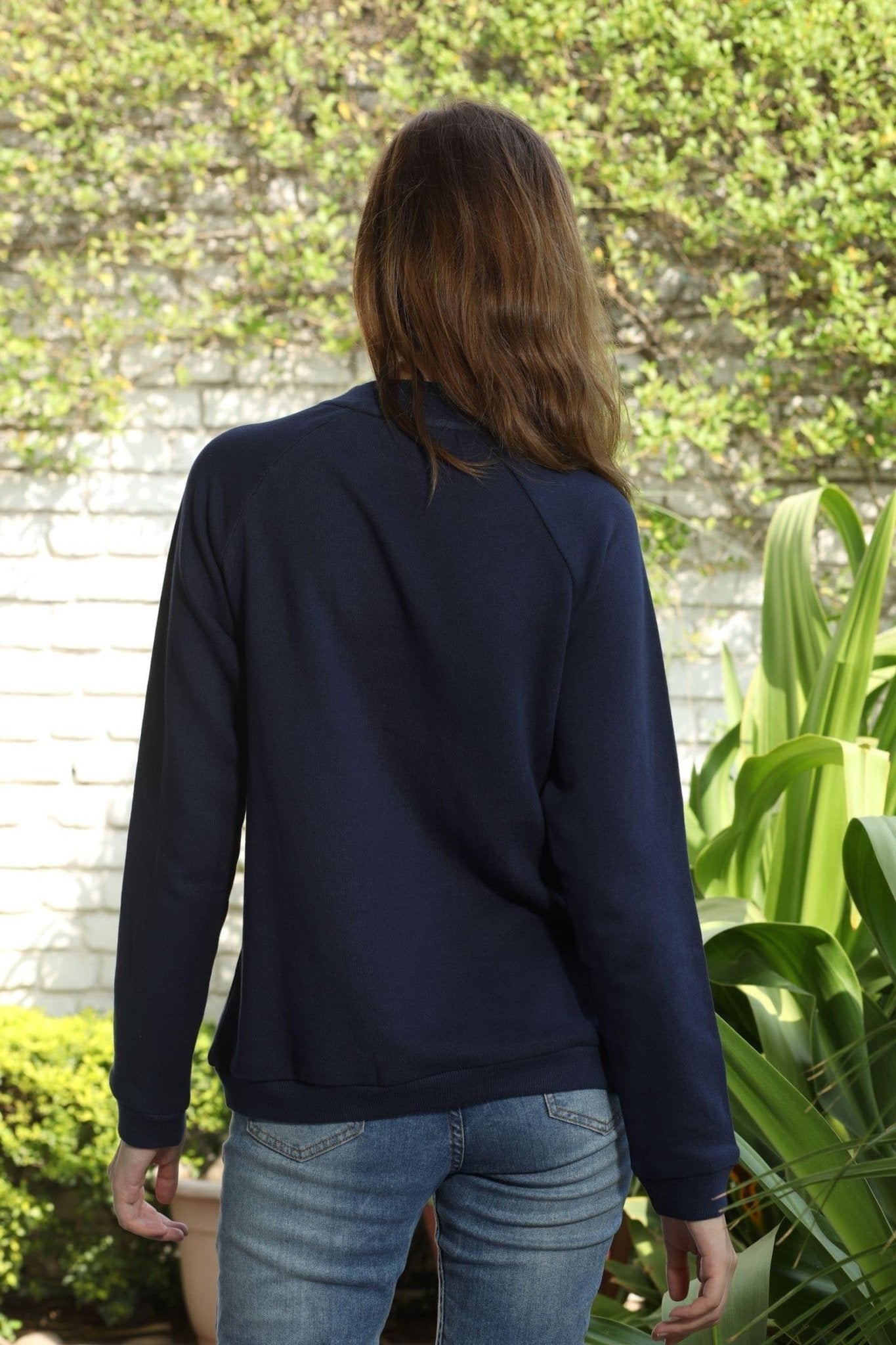 Navy Beaded Sweatshirt - Ammpoure Wellbeing