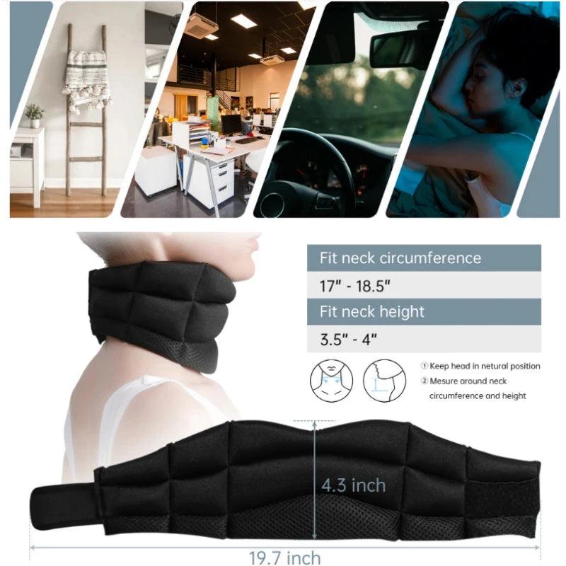 Neck Support Cervical Brace Adjustable Cervical Collar Soft Durable Foam for Relieve Cervical Pain Airplane Travel Nap Health - Ammpoure Wellbeing