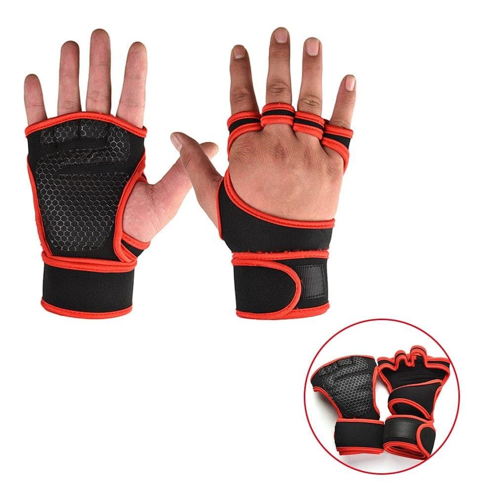 New 1 Pair Weight Lifting Training Gloves Women Men Fitness Sports Body Building Gymnastics Grips Gym Hand Palm Protector Gloves - Ammpoure Wellbeing