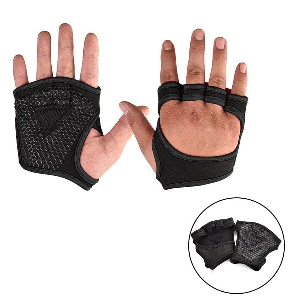 New 1 Pair Weight Lifting Training Gloves Women Men Fitness Sports Body Building Gymnastics Grips Gym Hand Palm Protector Gloves - Ammpoure Wellbeing