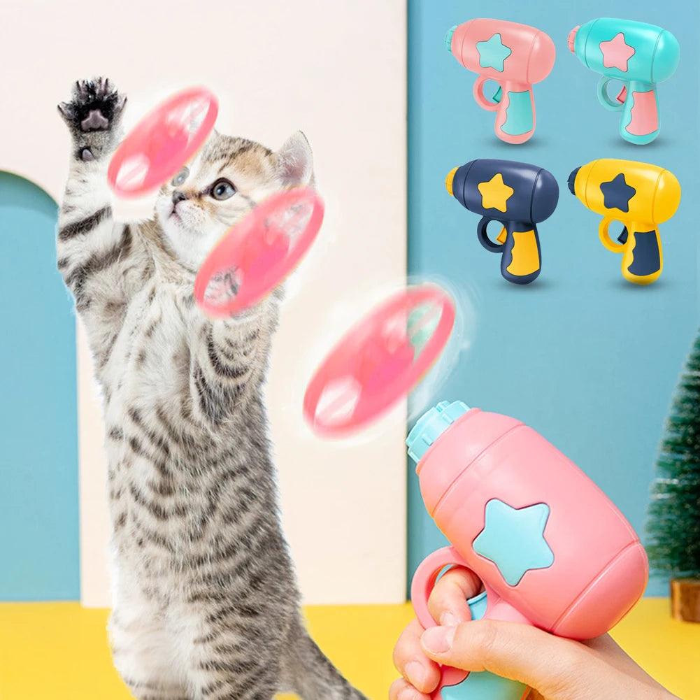 New Funny Cat Toy Interactive Play Pet Training Toy Mini Flying Disc Windmill Catapult Pet Toys Cat Dog Chewing Playing Supplies - Ammpoure Wellbeing