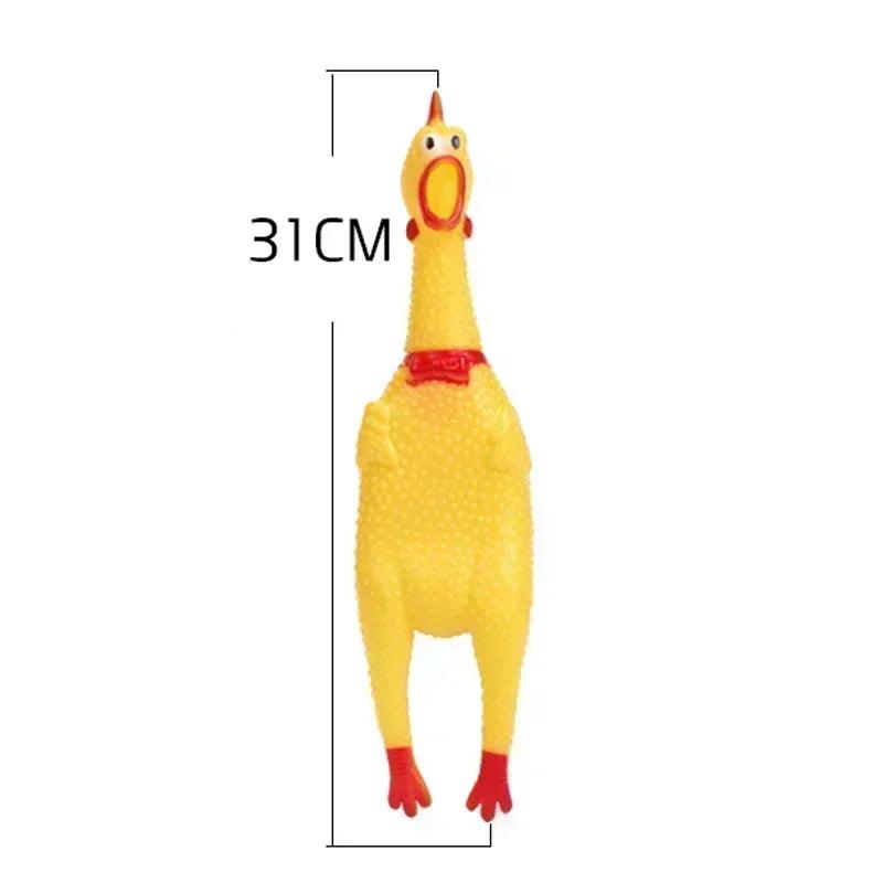 New Pet Dog Squeak Toy Screaming Chicken Squeeze Dog Chew Toy Durable and Fun Yellow Rubber Exhaust Chicken 17CM 31CM 40CM Toys - Ammpoure Wellbeing