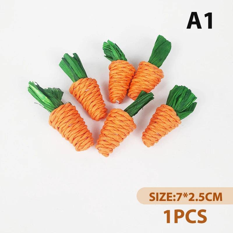 New Rabbit Toys Chinchilla Toy Pet Teeth Grinding Toys For Rabbits Hamster Grasses Chew Toy Hanging Cookie Rabbit Accessories - Ammpoure Wellbeing