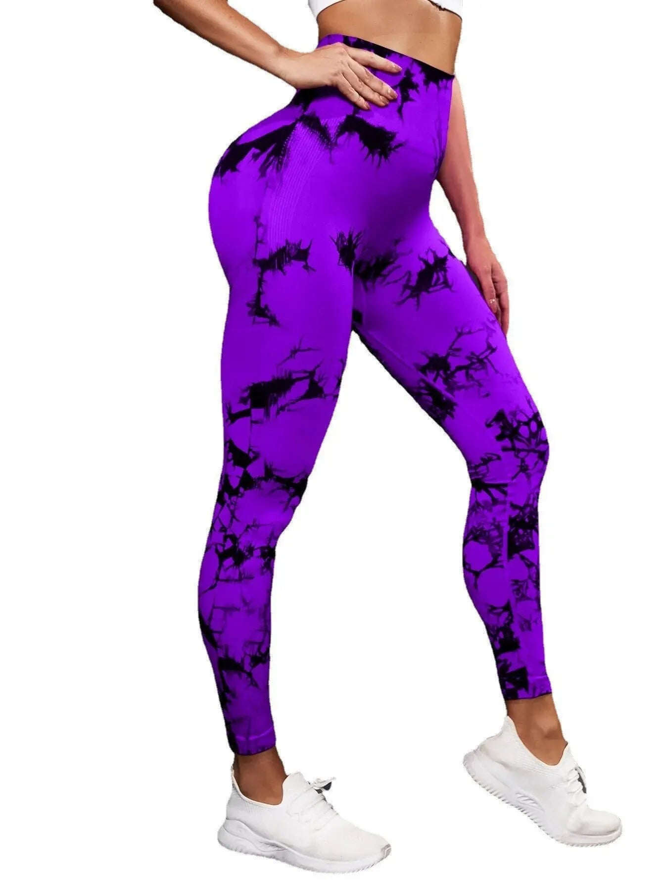 New Tie Dye Yoga Pants Sport Leggings Women Seamless High Waist Push Up Woman Tights Fitness Workout Leggins Gym Clothing - Ammpoure Wellbeing