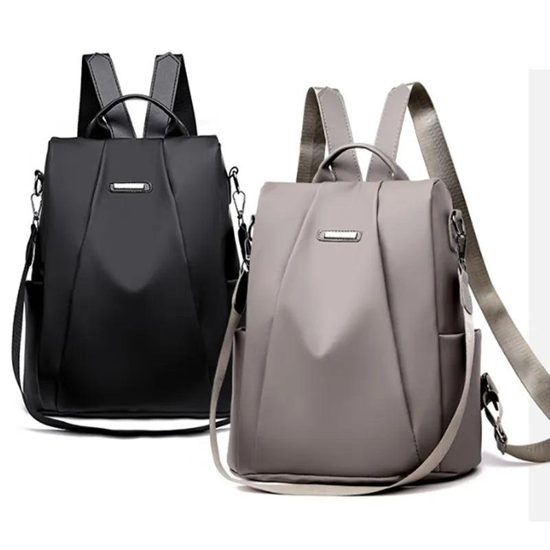 New Women's Multifunction Backpack Casual Nylon Solid Color School Bag For Girls Fashion Detachable Strap Travel Shoulder Bag - Ammpoure Wellbeing