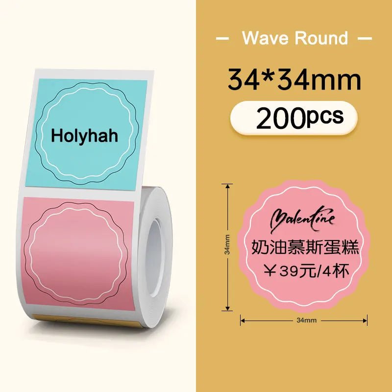 NiiMBOT B21 B3S B1 Round Label Printing Sticker Self - adhesive Thermal Waterproof Digital Number Cake Sealing Sticker Paper - Ammpoure Wellbeing