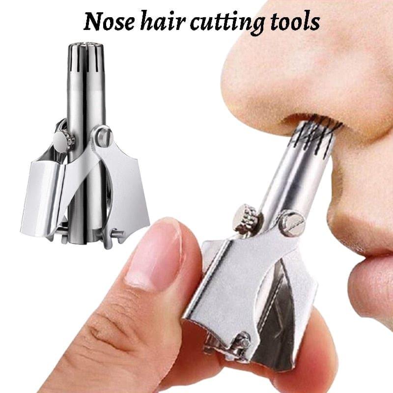Nose Hair Trimmer for Men Stainless Steel Manual Trimmer UK For Nose Vibrissa Razor Shaver Washable Portable Nose Ear Hair Trimmer - Ammpoure Wellbeing