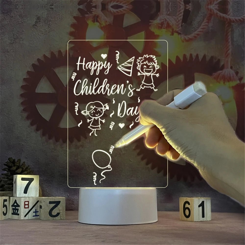 Note Board Creative Led Night Light USB Message Board Holiday Light With Pen Gift For Children Girlfriend Decoration Night Lamp - Ammpoure Wellbeing