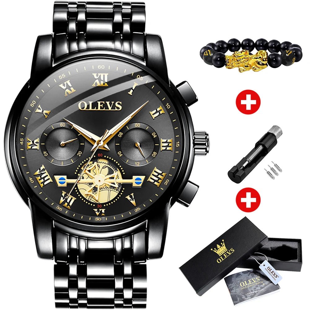 OLEVS Top Brand Men's Watches Classic Roman Scale Dial Luxury Wrist Watch for Man Original Quartz Waterproof Luminous Male reloj - Ammpoure Wellbeing