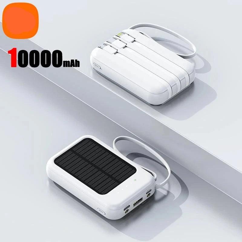 Original Power Bank 50000mAh Solar Charging Compact Portable Built - in Cable Power Bank - Ammpoure Wellbeing