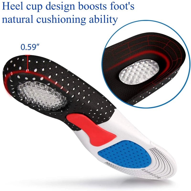 Orthopedic Insoles for Man Women Memory Foam Cushion Gel Insole Silicone Arch Support Pads Sport Shoe Pad Soft Running Insert - Ammpoure Wellbeing