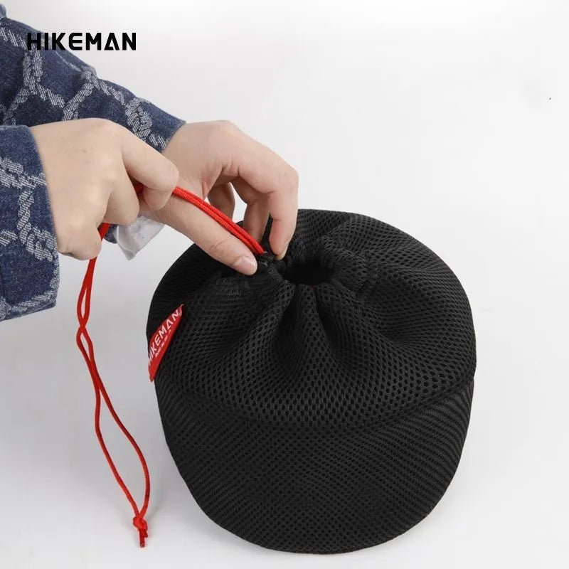 Outdoor Camping Pot Storage Bag Portable Picnic Cookware Storage Bag Sandwich Mesh Drawstring Pocket - Ammpoure Wellbeing