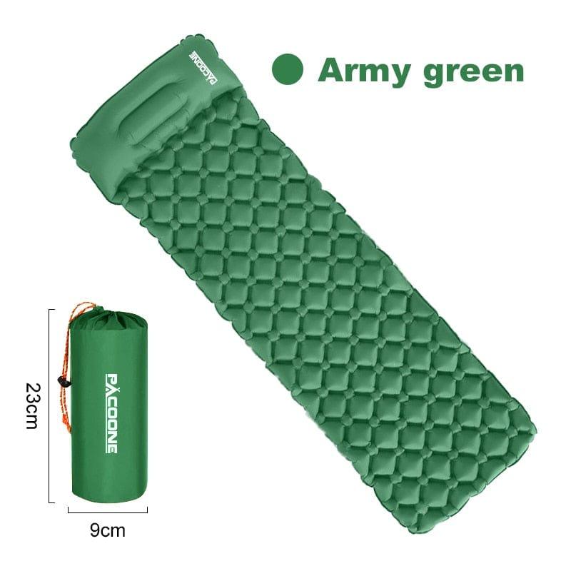 Outdoor Camping Sleeping Pad Folding Sleep Mat Beach Inflat Mattress with Pillows Ultralight Air Mat Travel Hiking New - Ammpoure Wellbeing