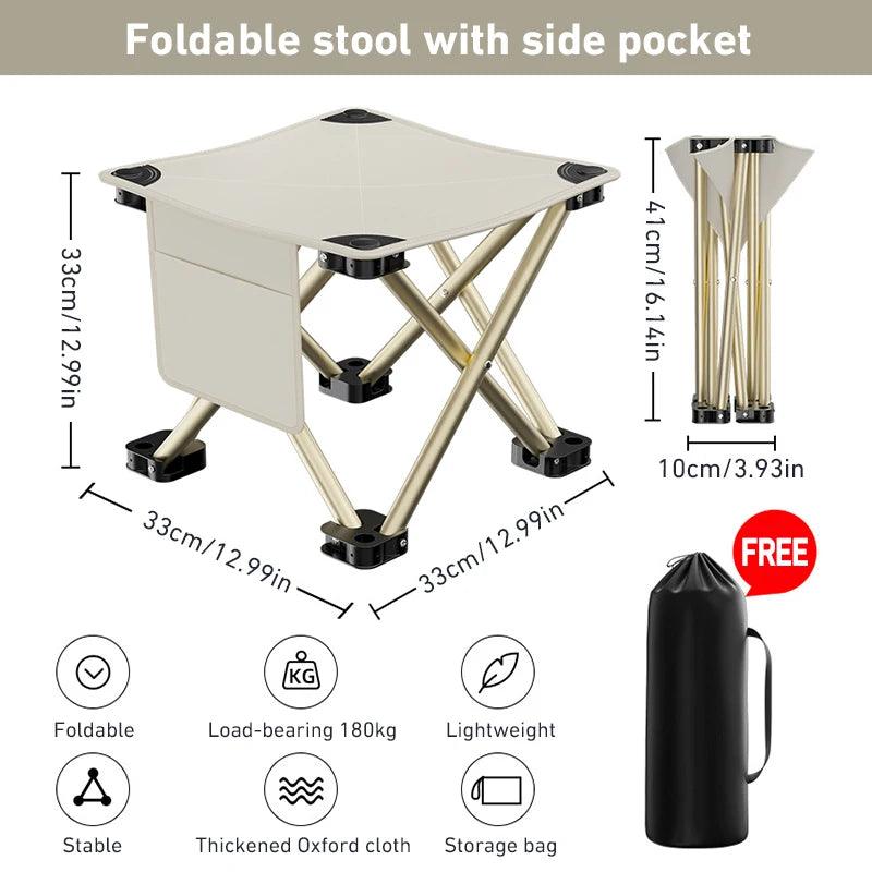 Outdoor Portable Folding Stool Camping Collapsible Foot Stool Hiking Beach Travel Picnic Fishing Seat Tools Ultralight Picnic - Ammpoure Wellbeing