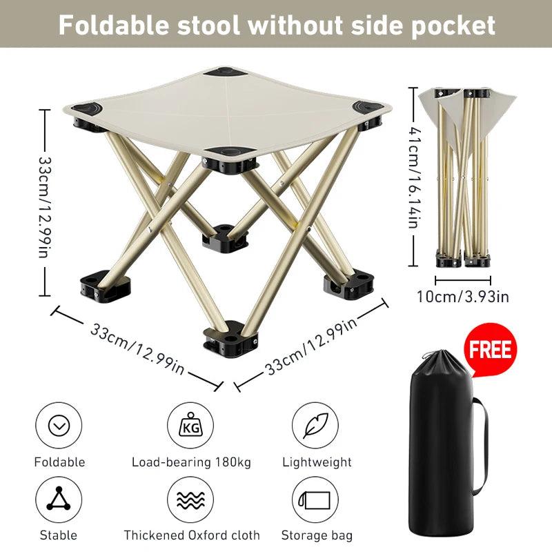 Outdoor Portable Folding Stool Camping Collapsible Foot Stool Hiking Beach Travel Picnic Fishing Seat Tools Ultralight Picnic - Ammpoure Wellbeing