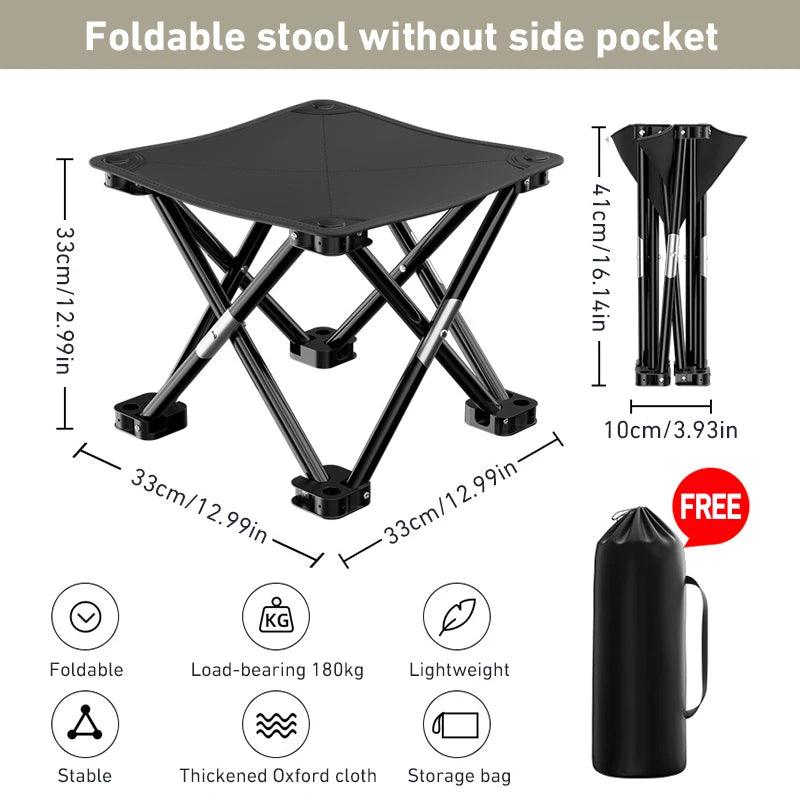 Outdoor Portable Folding Stool Camping Collapsible Foot Stool Hiking Beach Travel Picnic Fishing Seat Tools Ultralight Picnic - Ammpoure Wellbeing