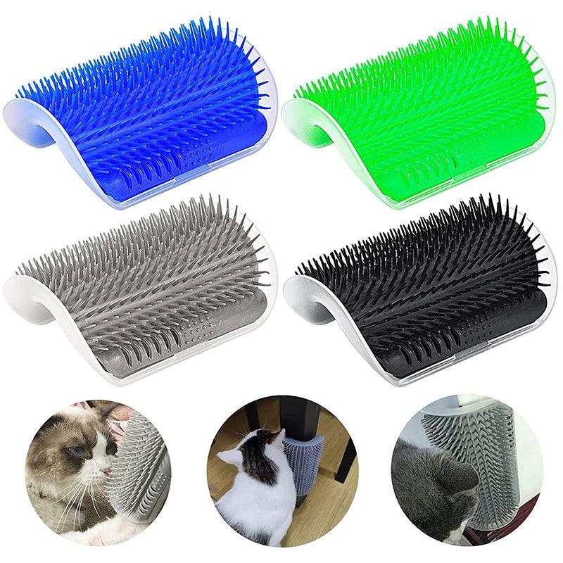 Pet Brush Comb Play Cat Toy Softer Cat Self Groomer Massage Comb with Catnip Cat Face Scratcher for Kitten Puppy Cat Accessories - Ammpoure Wellbeing