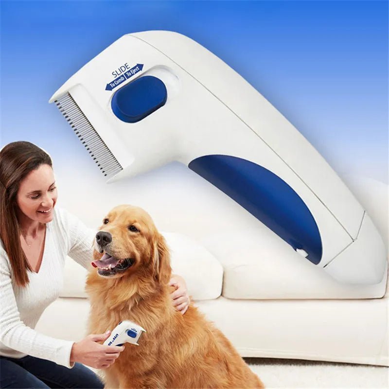 Pet Cat Dog Electric Terminator Brush Anti Removal Kill Lice Cleaner Electric Head Pet Fleas Electronic Lice Comb for Dog - Ammpoure Wellbeing