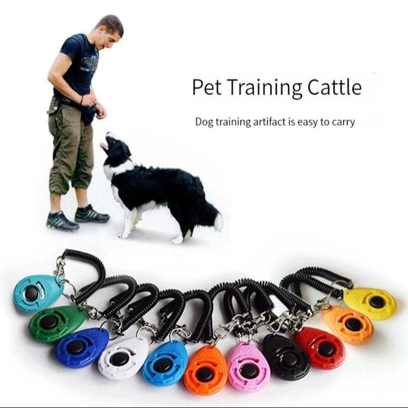 Pet Cat Dog Training Clicker Plastic New Dog Click Trainer Portable Auxiliary Adjustable Wristband Sound Key Chain Dog Supplies - Ammpoure Wellbeing