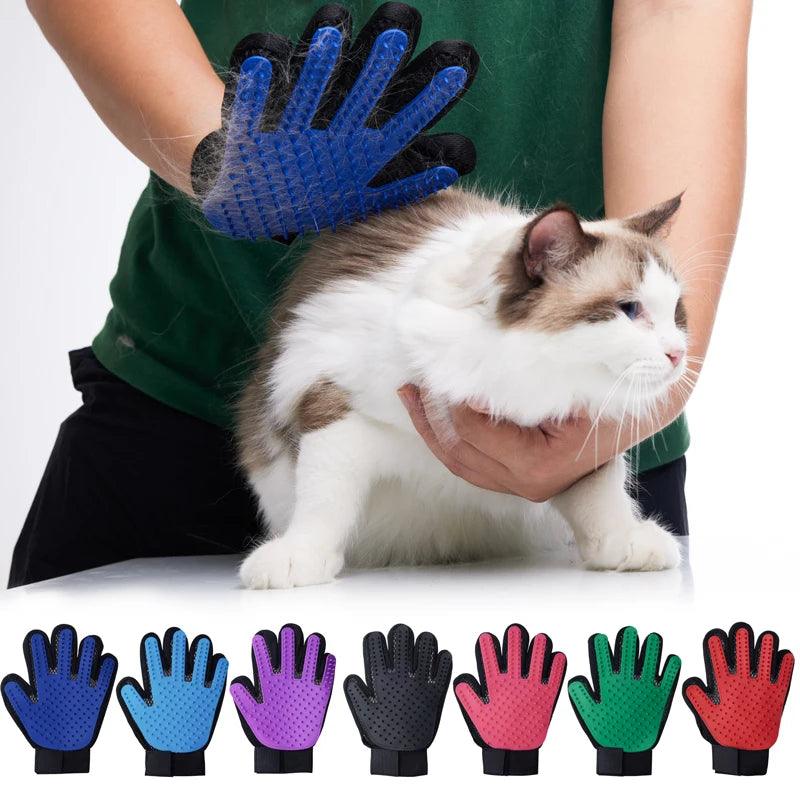 Pet Glove Cat Grooming Glove Cat Hair Deshedding Brush Gloves Dog Comb for Cats Bath Hair Remover Clean Massage Brush For Animal - Ammpoure Wellbeing